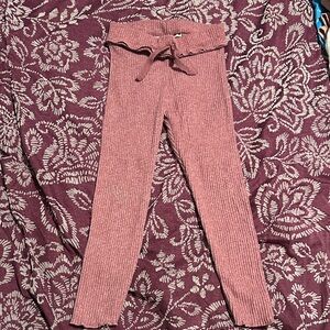 Zara Dusty Pink Ribbed Kids Leggings